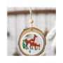 Wooden Christmas Ornament Round Elk