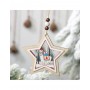 Wooden Christmas Ornament llama Star