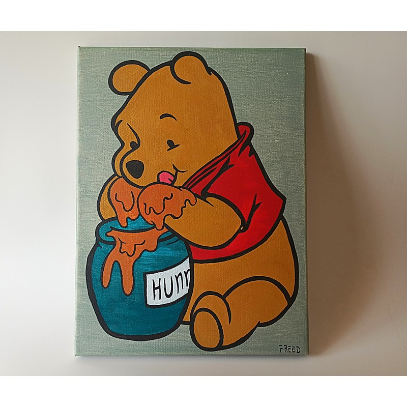 Handmade Painting Disney Character Winnie-the-Pooh Size 20 x 30cm 