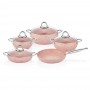 Falez Cookware Granite Avanos Pink Set 9 Pcs Falez Cookware Granite Avanos Pink Set 9 Pcs