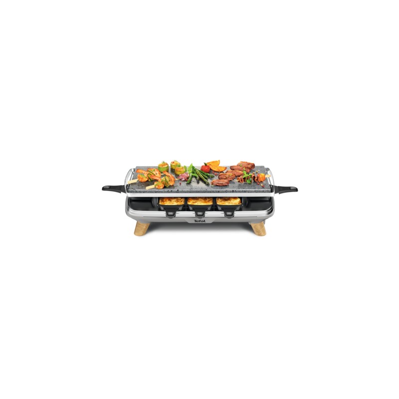 Raclette Tefal Gourmet 8 coupelles profondes 3 en 1 1350 W Gris