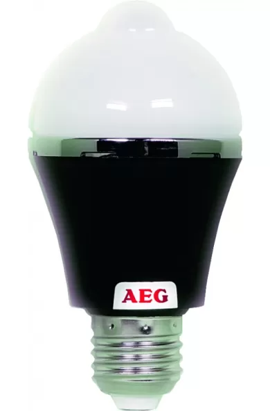 AEG LED Black Motion Sensor Bulb 6W E27 Warm White