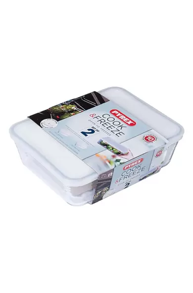 Pyrex Set 2 Rectangular Dishes With Lid