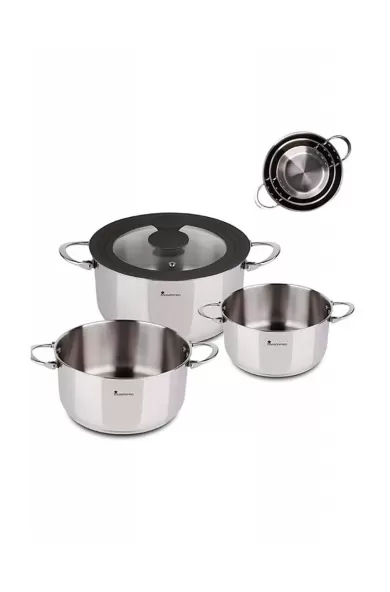 MasterPro Set 4Pcs Cookware Stainless Steel Foodies
