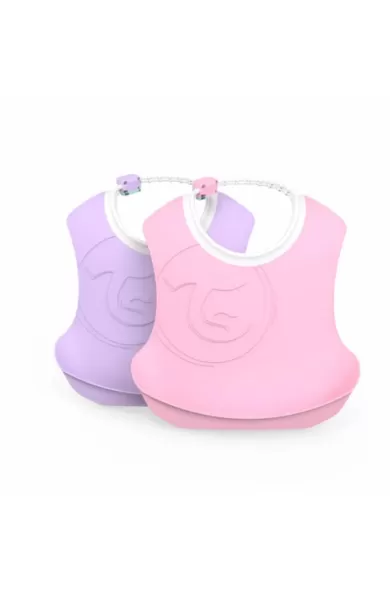 Twistshake Bibs 2x Pastel Pink & Purple