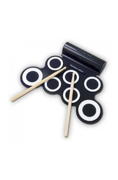 Roll-Up Foldable Electric Digital Drum Set with Pedals