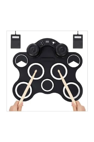 Digital Electronic 9 Pads Drum Set Compact Size Roll-Up