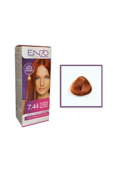Enzo Hair Color Women - Intense Copper Blonde 7.44