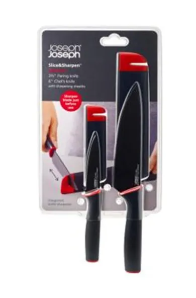 Joseph Joseph Slice&Sharpen Set of 2 Knives with Sharpening Sheaths