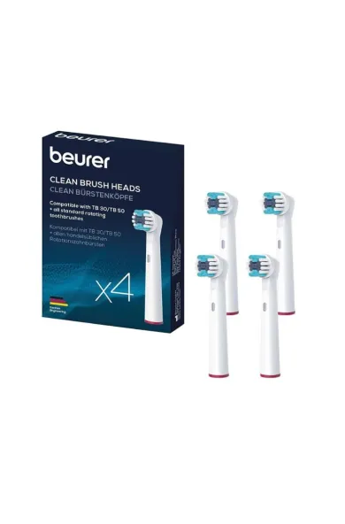 Beurer Sensitive Brush Heads for TB 30 & TB 50 Power Toothbrushes - 4x