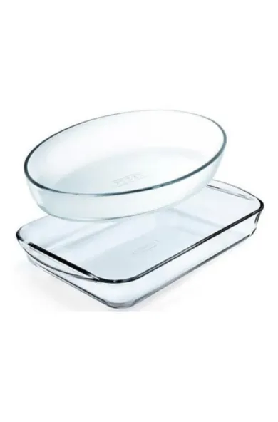 PYREX rectangular and oval roaster SET