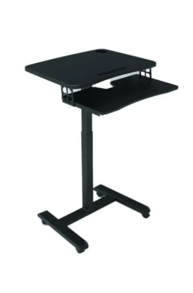 Conqueror Moveable Stand Desk Mount with Speech Table and Keyboard Tray Black