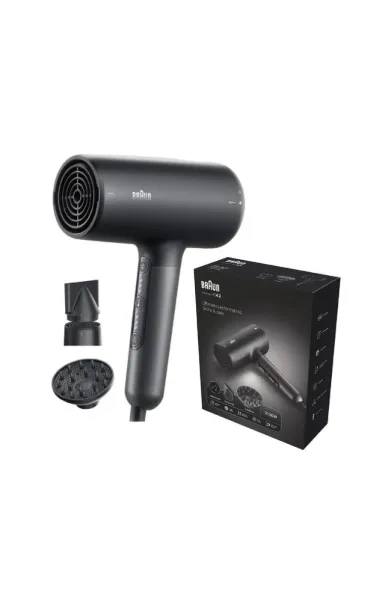 Braun Super Ionic Function with Large Diffuser & Nozzle Hair Dryer 2100W - Electro Black