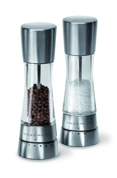 Cole & Mason Derwent Salt and Pepper Mills Stainless Steel/Acrylic - 190 mm