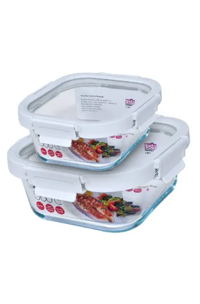 Testa Food Container Square Borosilicate Glass SET