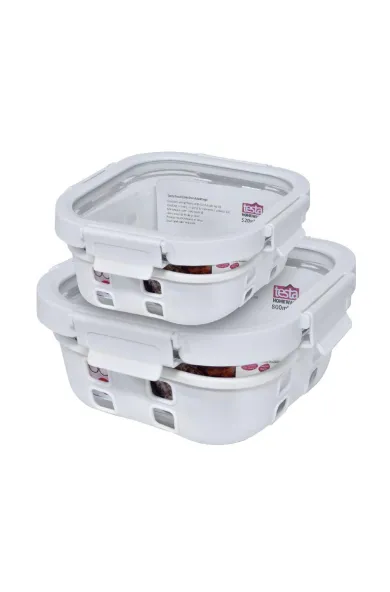 Testa Food Container Square HIGH END Borosilicate Glass SET