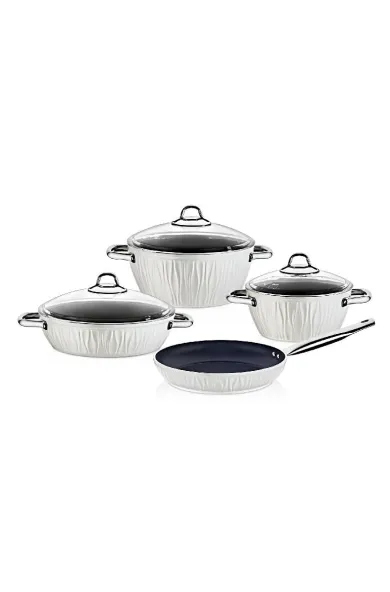 Falez Carnival Series 7-Piece Cookware Set - Cream