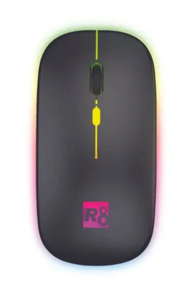 Wireless Rechargeable Optical Mouse with Light 2.4GHz - Black