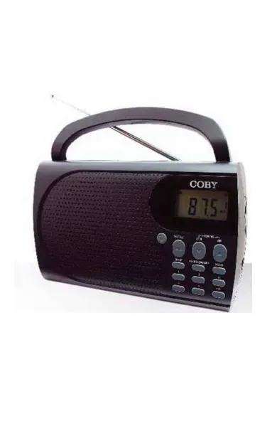 Coby AM & FM Radio Portable with Alarm Clock - Black