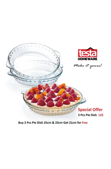 TESTA 3pcs Round Pie Dish Set 