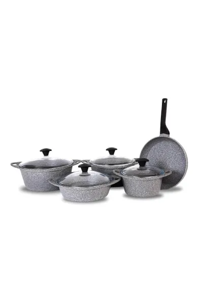 Falez Doa-cast Premium 9-piece Cookware Set (granistone)