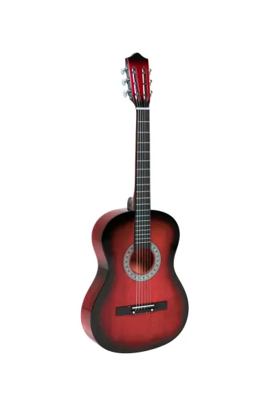 Ara Classic Guitar 36″ Steel Strings with Carry Bag - Red 