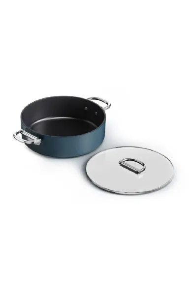 Joseph Joseph Space Folding Handle Ceramic Non-stick 28cm Blue Shallow Casserole Pan & Lid