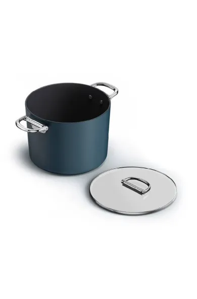 Joseph Joseph Space Folding Handle Ceramic Non-stick 25cm Blue Stock Pot & Lid