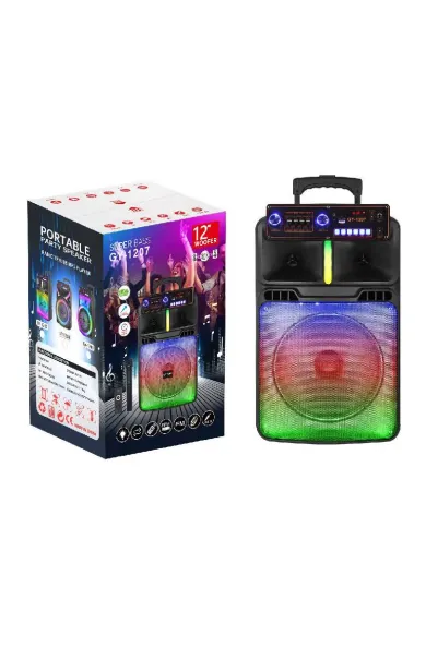 SUPER BASS Portable Speaker Karaoke Bluetooth 12 inch with Wireless Mic – PBT1207
