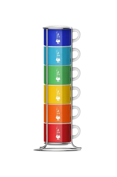 Bialetti 6 Pcs Stackable Cups Multicoloured