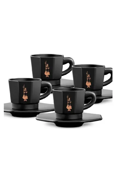 Bialetti Moka Espresso Cups Set of 4 Black