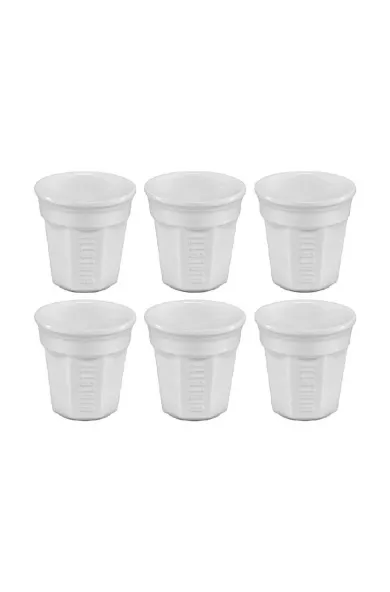 Bialetti Y0TZ502 Espresso Cups Set of 6 (0.6L, White Color)