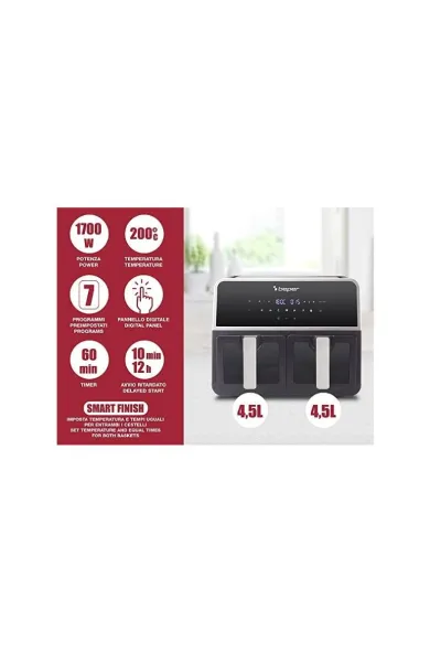 Beper 9 Liter Double Basket Air Fryer