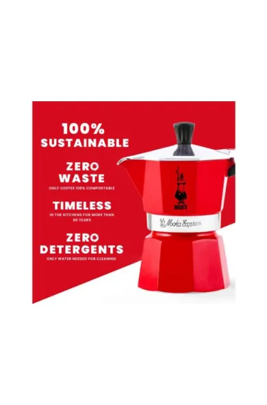 Bialetti Moka Express Color Red - 6 Cups