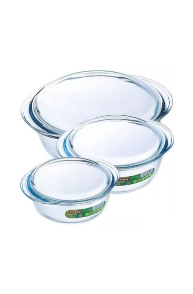Pyrex Set of 3 Round Casserole