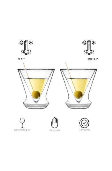 Vialli Set of 2 MARTINI GLASS DOUBLE WALL SOHO - 155ML