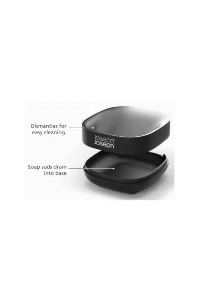Joseph Joseph Slim Compact Matt Soap Dish - Black