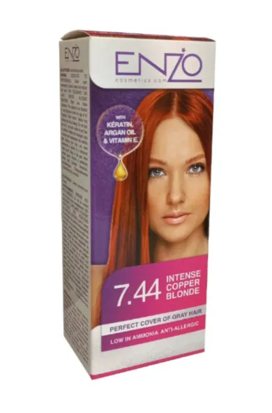 Enzo Hair Color Women - Intense Copper Blonde 7.44