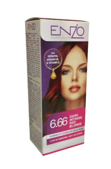 Enzo Hair Color Women - Dark Intense Red Blonde 6.66