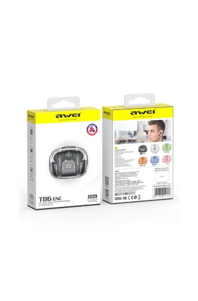 Awei Wireless Earbuds Bt With Charging Case And Noise Cancellation T86 - Orange