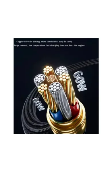 Awei Smart Fast Charging Cable For Type-C 100Cm CL-138T - Black 