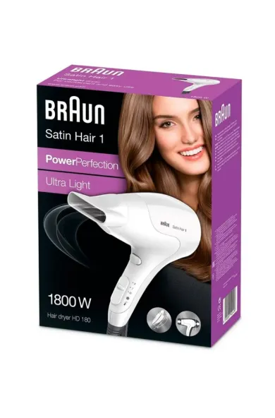 Braun Satin Hair 1 HD180 Power Perfection Dryer 1800W - White
