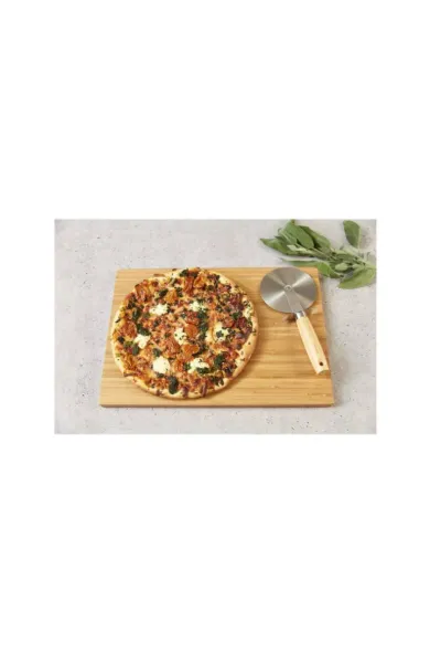 Culinare Sustainable Bamboo/Stainless Steel Naturals Pizza Cutter Wheel 