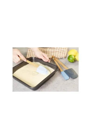 Culinare Naturals Set of 3 Silicone and Bamboo Spatulas - 30cm