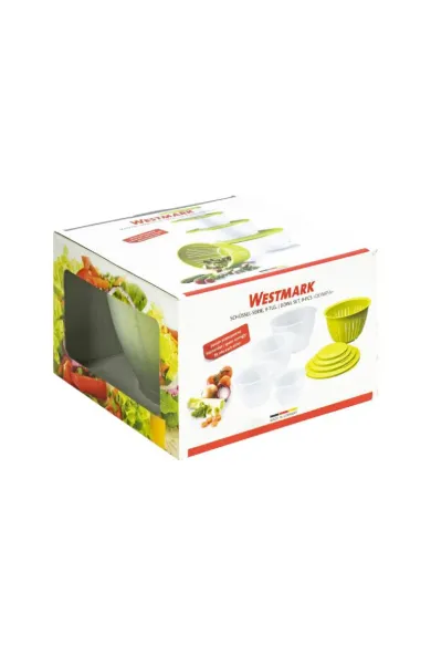 Westmark Bowl Set 4 bowls with lids + 1 strainer 9 pieces - Green