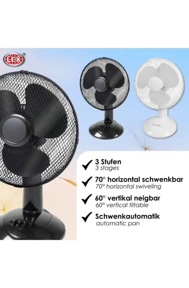 LEX TABLE FAN 45W - AVAILABLE IN BLACK AND WHITE