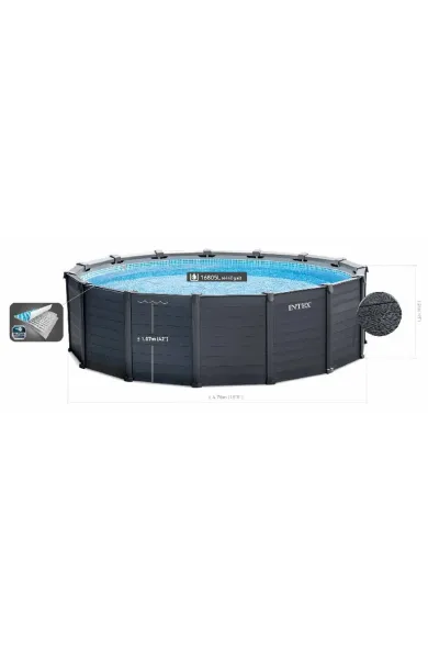 INTEX Graphite Gray Panel Set D 4.78 x 1.24m w Sand Filter Pump set