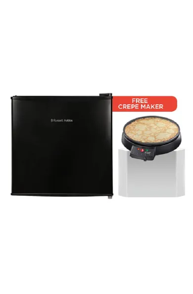 Russell Hobbs Black Table Top Fridge + Free Russell Hobbs Crepe Maker