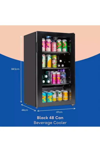 Russell Hobbs Freestanding Bottles Cooler Fridge, Black + Free Russell Hobbs Crepe Maker