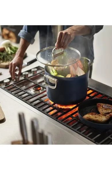 Joseph Joseph Space Folding Handle Ceramic Non-stick 25cm Blue Stock Pot & Lid